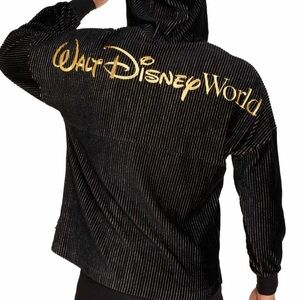WDW Spirit Jersey 50th Anniversary Luxury Corduroy Hoodie Black & Gold Size M